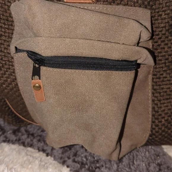 Barrel Shack Brown Mens Duffle Bag Overnight Tote Travel Bag - Picture 8 of 11